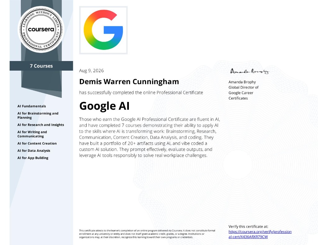Google AI Professional Certificate